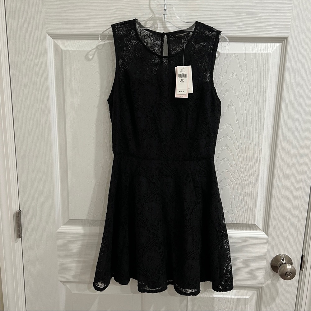 NWT Banana Republic Women’s Black Lace Overlay Dress Size 00P Petite Holiday
